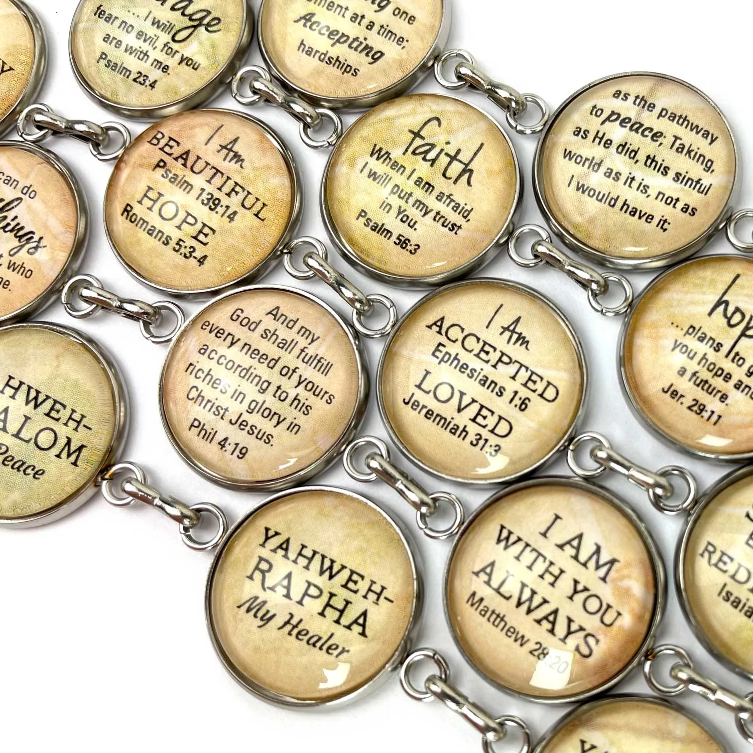 Names of GOD Scripture Bracelets - Yahweh YHWH - Stainless Steel Hebrew Religious Bracelet