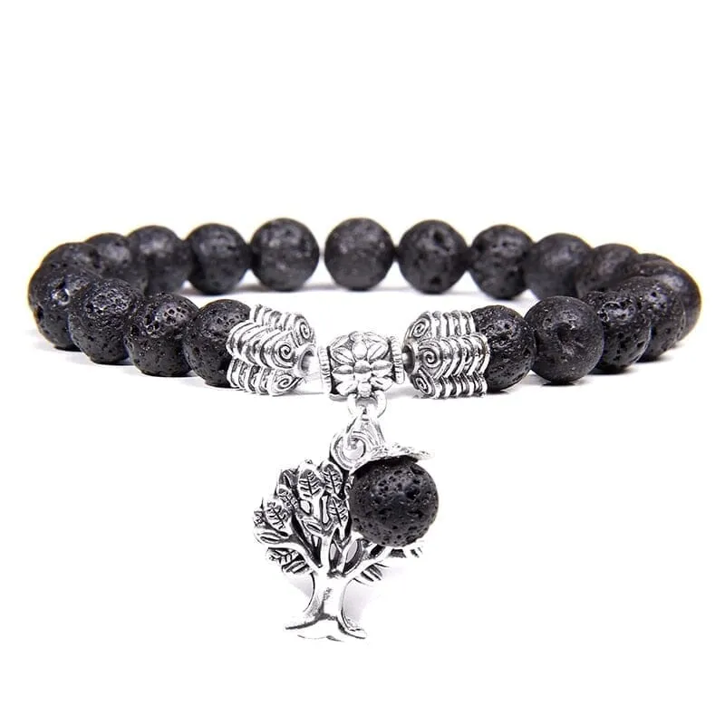 Natural Tiger Eye Stone Tree of Life Bracelets