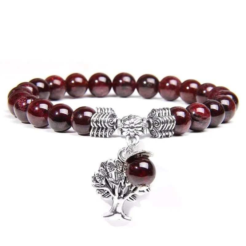 Natural Tiger Eye Stone Tree of Life Bracelets