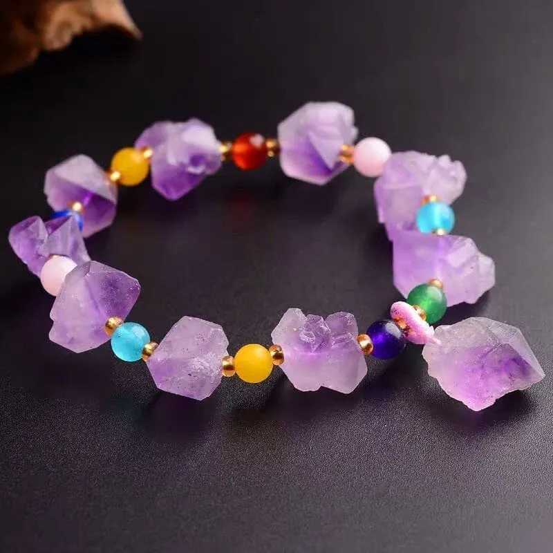 Natural Uruguay Amethyst Original Stone Amulet Bracelets