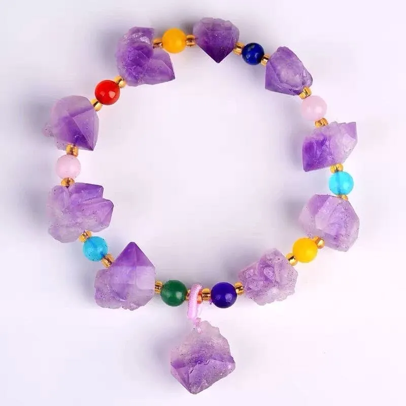 Natural Uruguay Amethyst Original Stone Amulet Bracelets