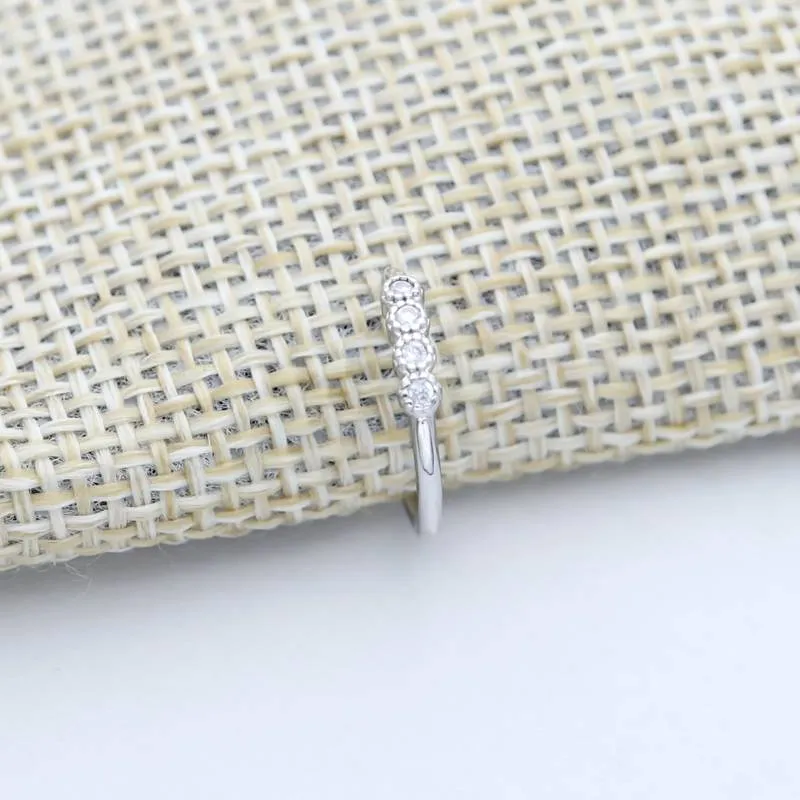 One Line CZ Ear Cuff - Silver