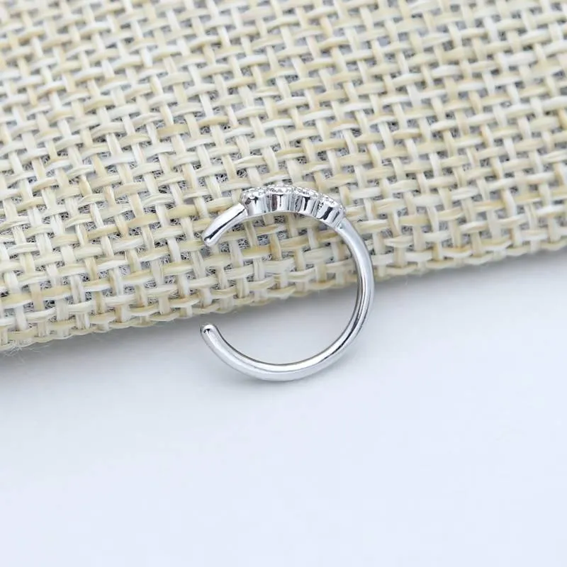 One Line CZ Ear Cuff - Silver