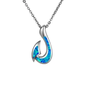 Opal Fishhook Pendant