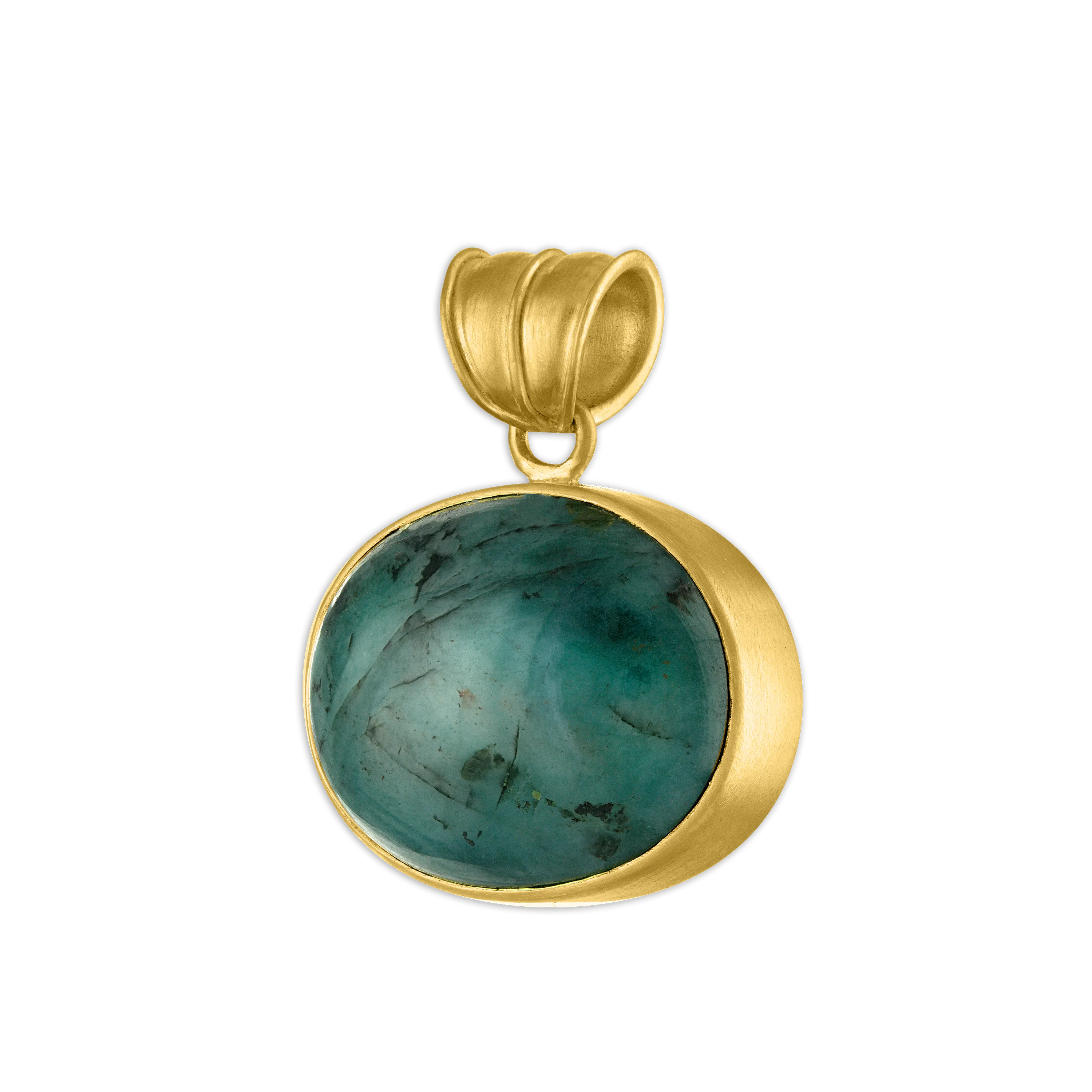 Opaque Emerald Oval Pendant