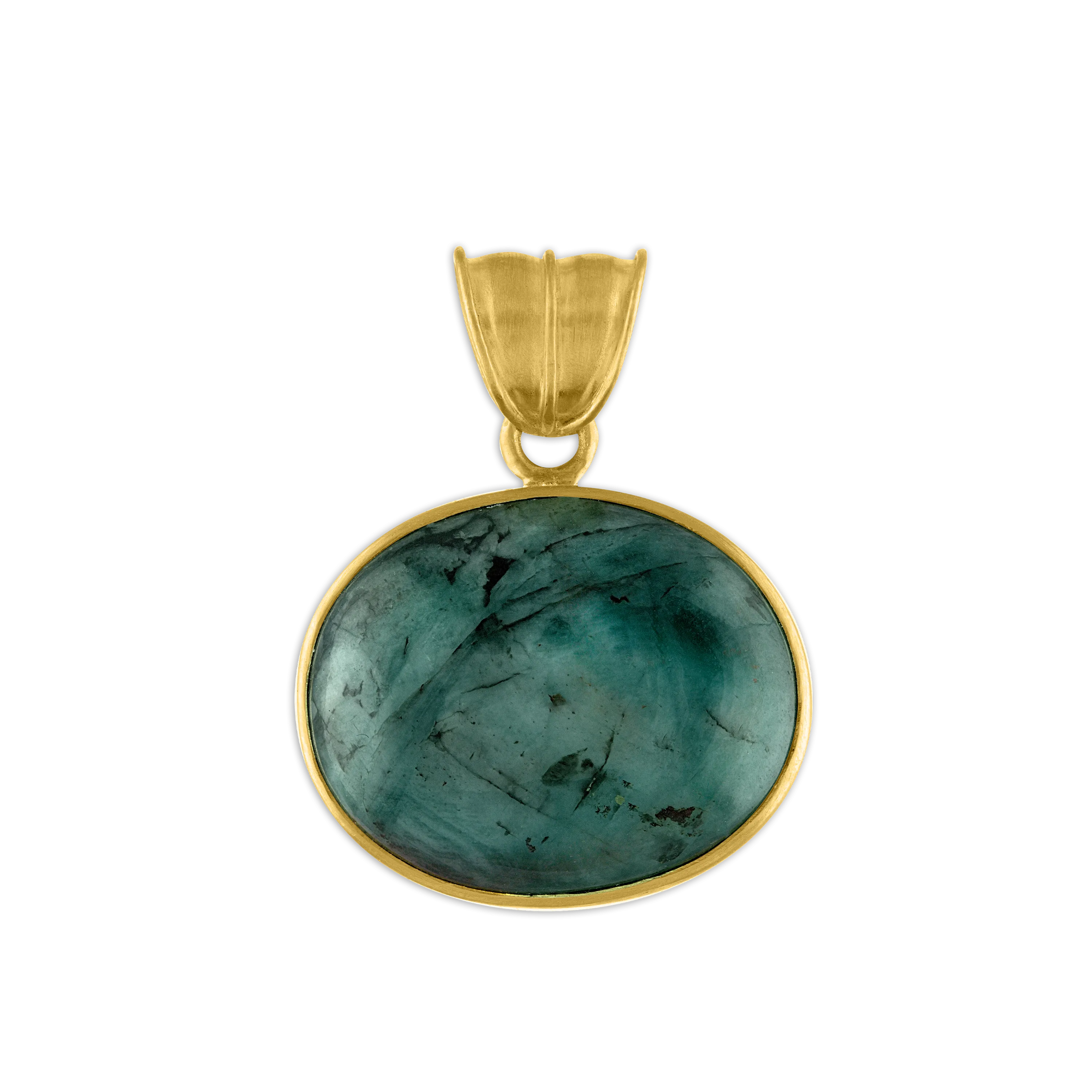 Opaque Emerald Oval Pendant