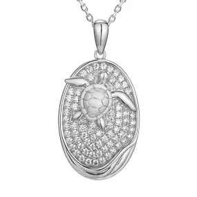 Pavé Honu Oval Pendant