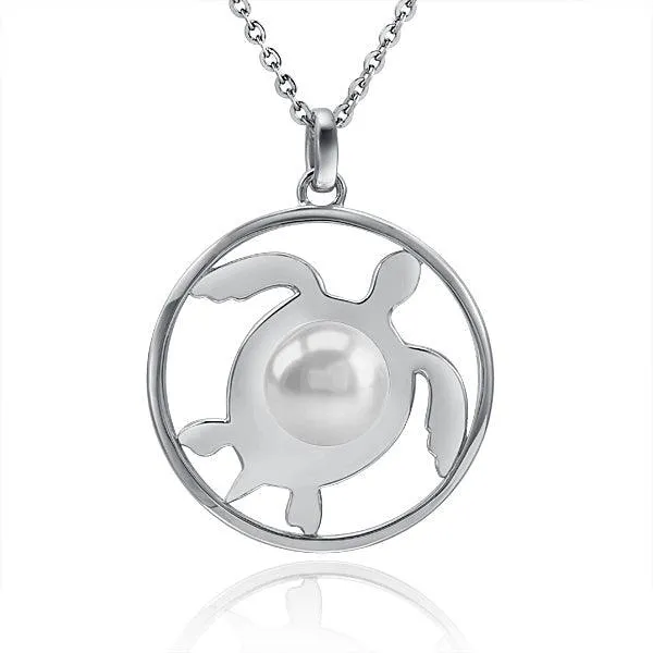 Pearl Honu Medallion Pendant