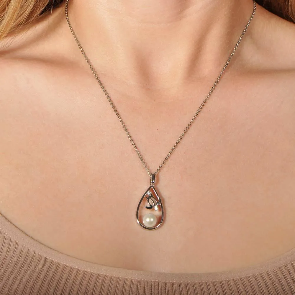 Pearl Honu Teardrop Pendant