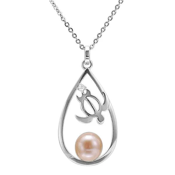 Pearl Honu Teardrop Pendant