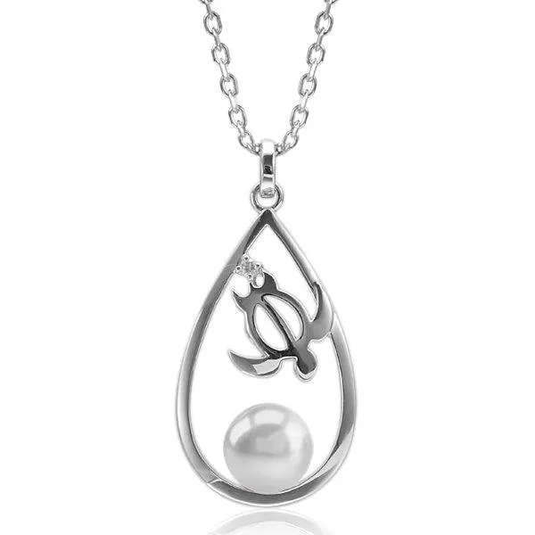 Pearl Honu Teardrop Pendant