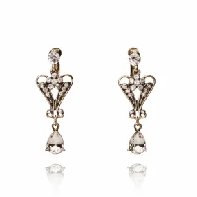 Pendeloque Drop Crystal Earrings: Clip On Earrings