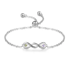 Personalized Engraving Name Adjustable Infinity Bracelets for Women