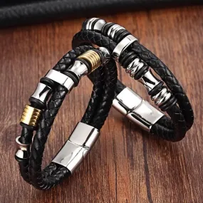 Ragnarok - Leather Stainless Steel Bracelets