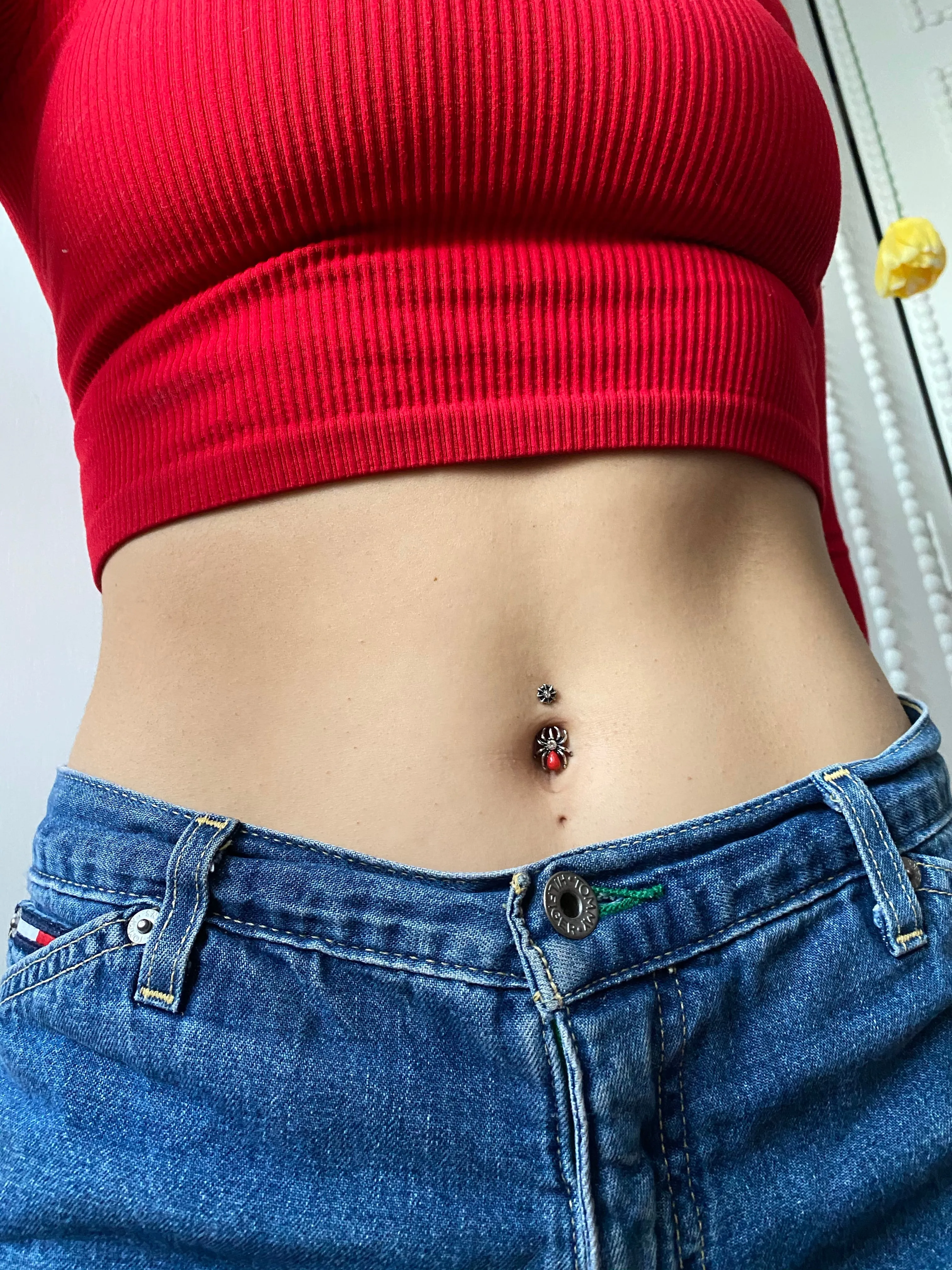 Red Spider Belly Ring