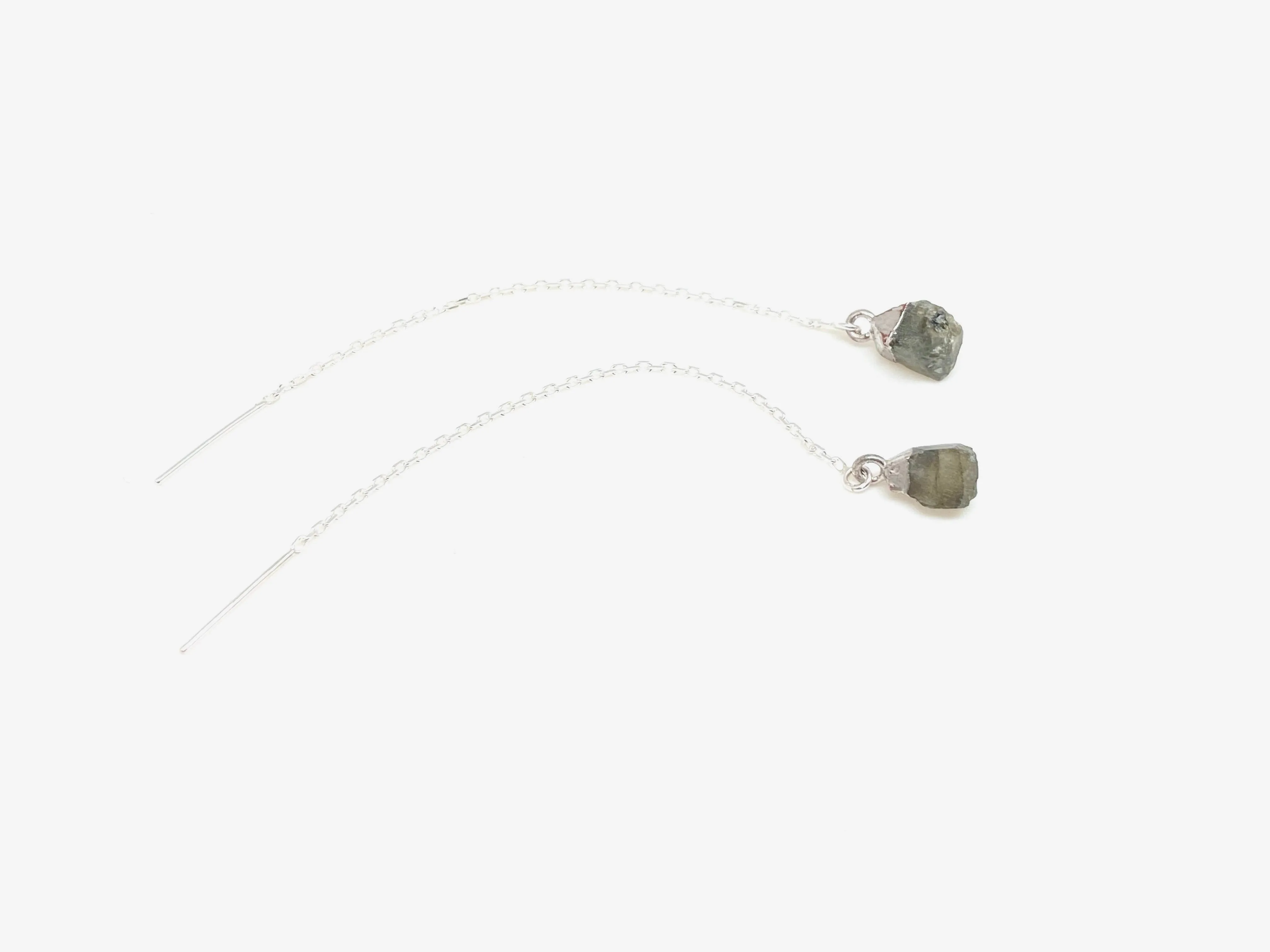 Rough Labradorite Ear Threader