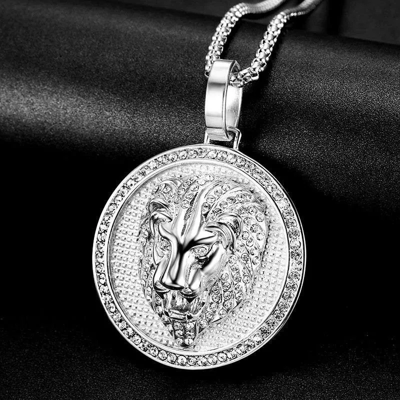 Round Fierce Lion Pendant