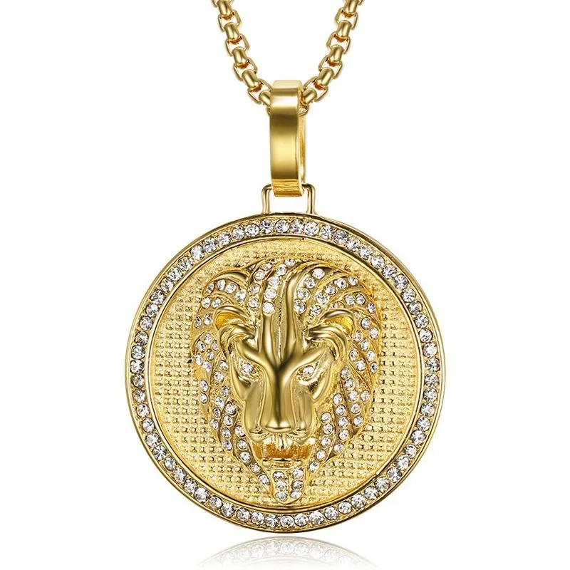 Round Fierce Lion Pendant