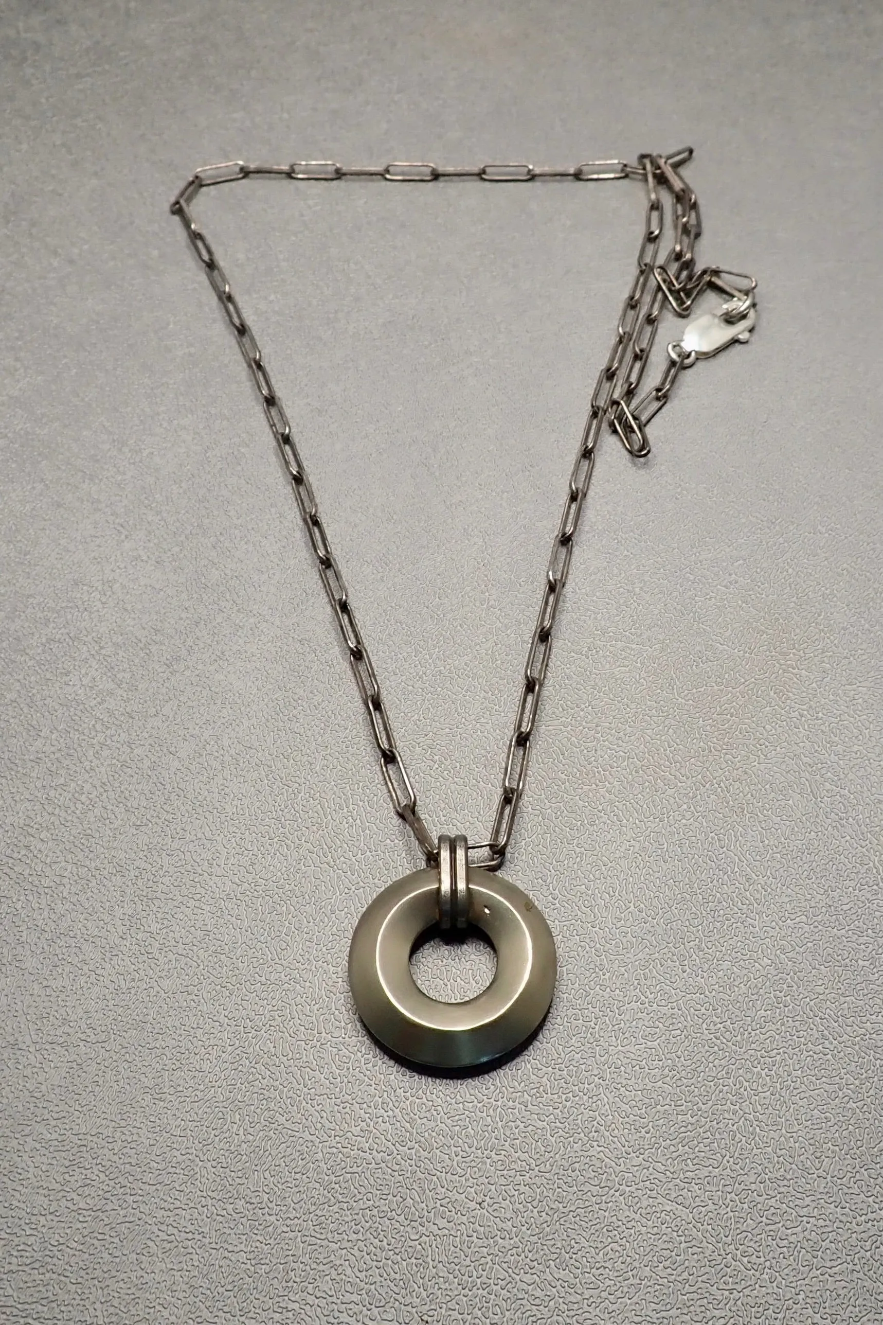 SILVER DISC PENDANT -