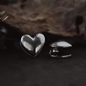 Silver Heart Ear Weights