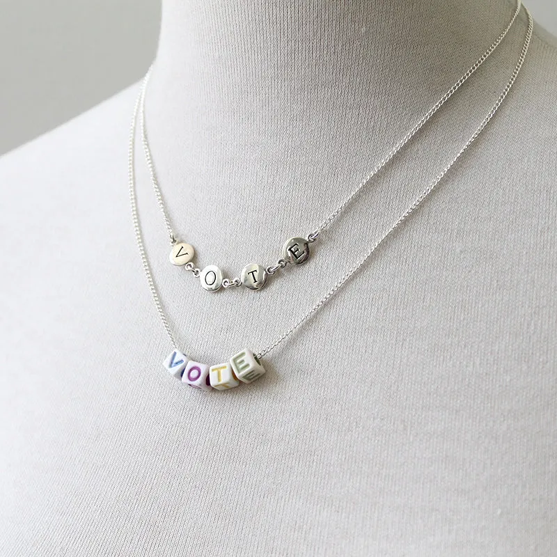 Silver VOTE Necklace