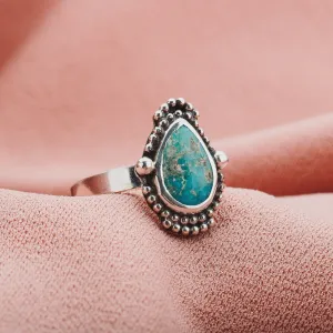 Size 6.75 White Water Turquoise Gemstone Ring