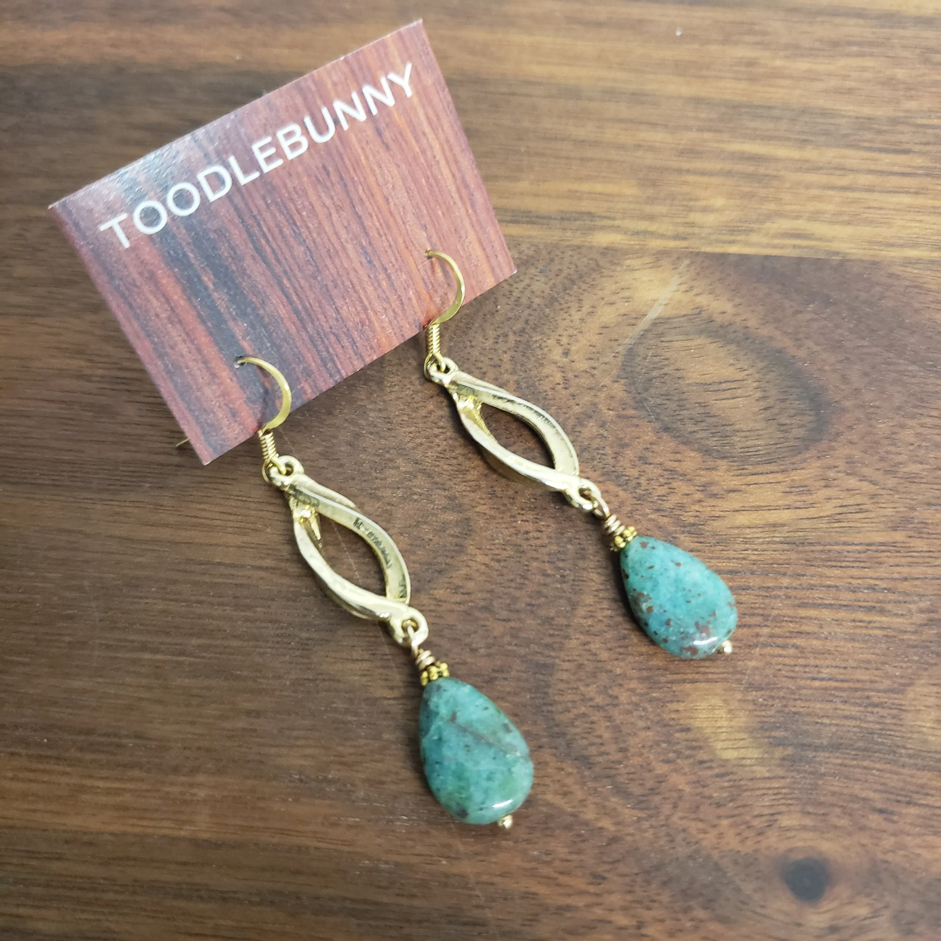 Spiral drop earrings - apatite