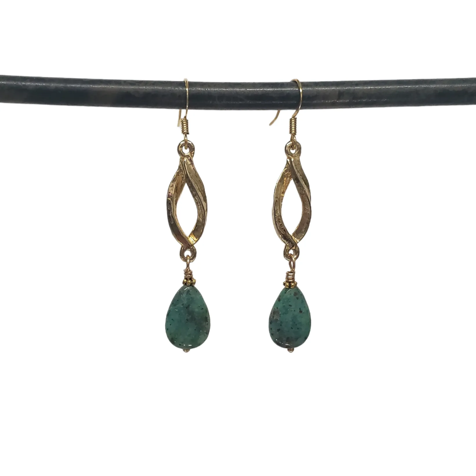 Spiral drop earrings - apatite