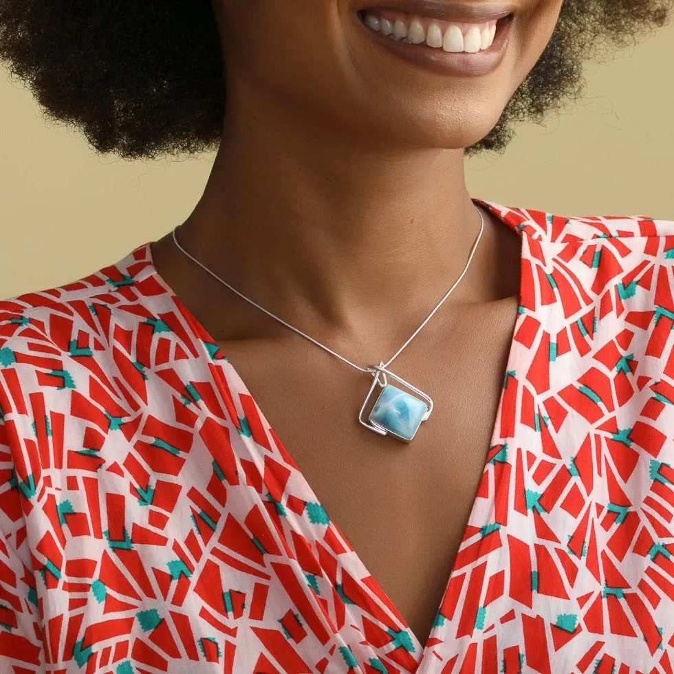 Square Larimar Pendant Mariel