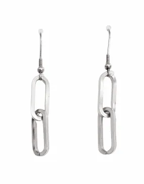 Stainless Steel Paper Clip Hanging Earrings