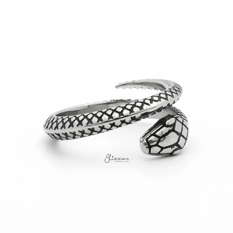 Stainless Steel Snake Ring - Silver