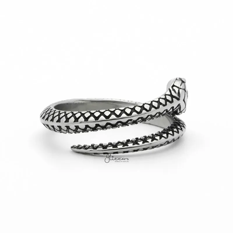 Stainless Steel Snake Ring - Silver