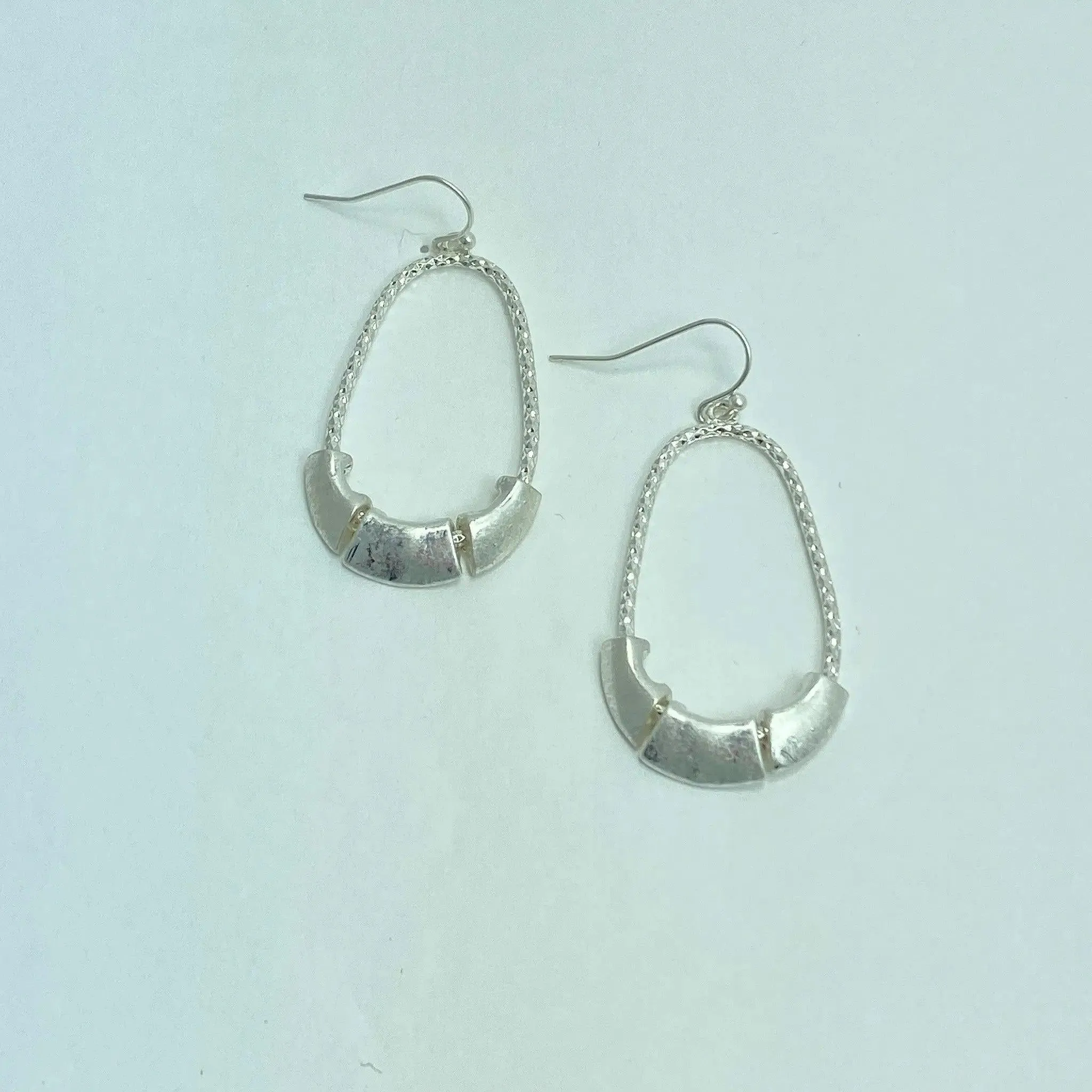 Twisted Silver Drop Earrings