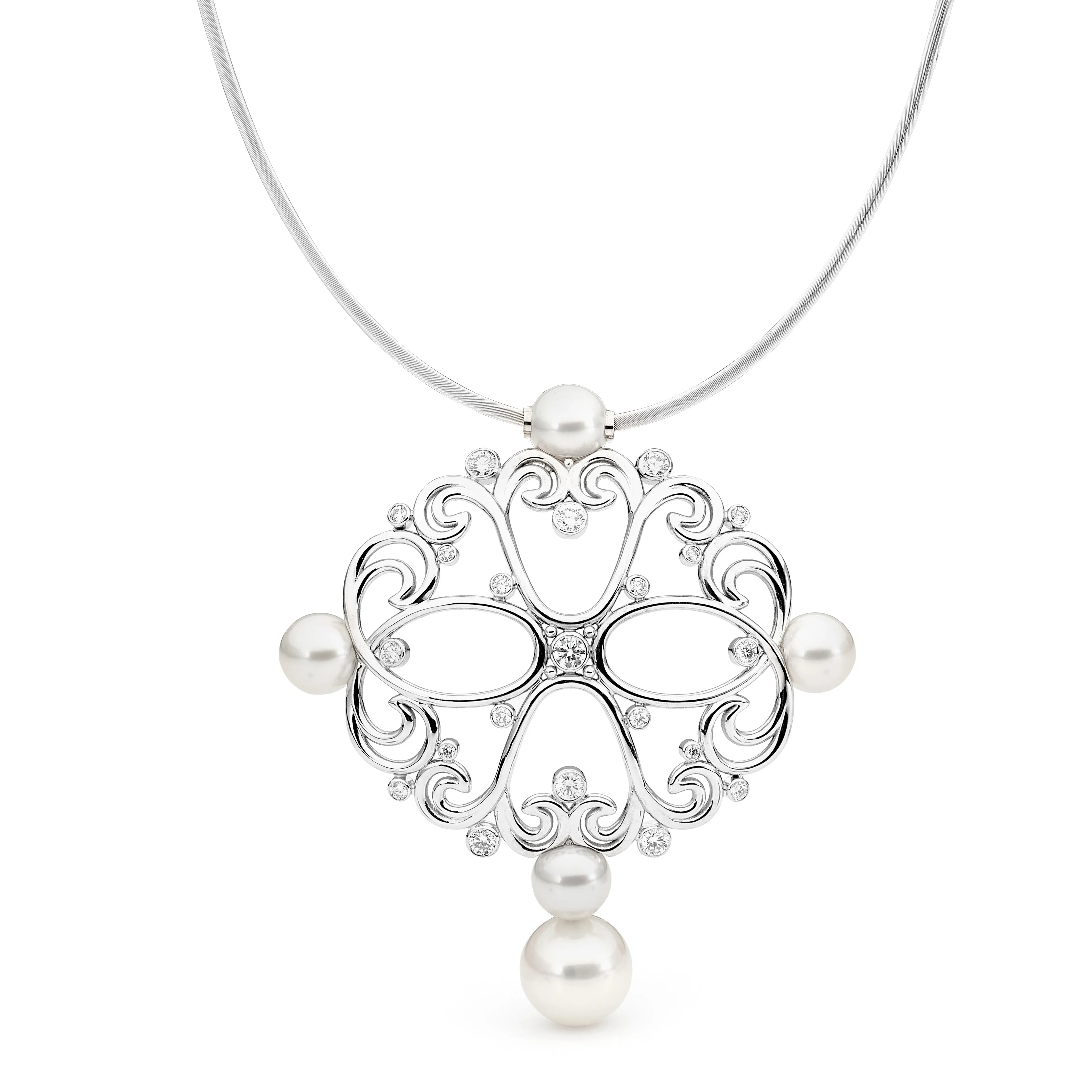 Unique Pearl & Diamond Pendant