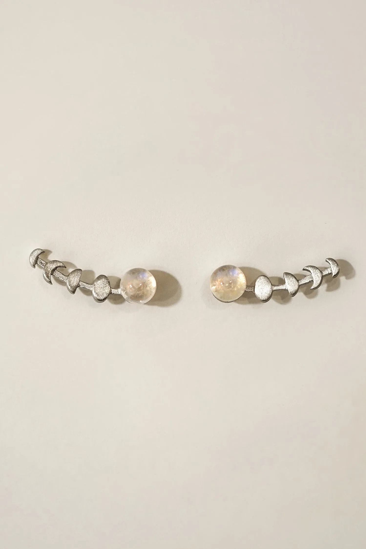 Universe Moonstone Ear Climber Earrings