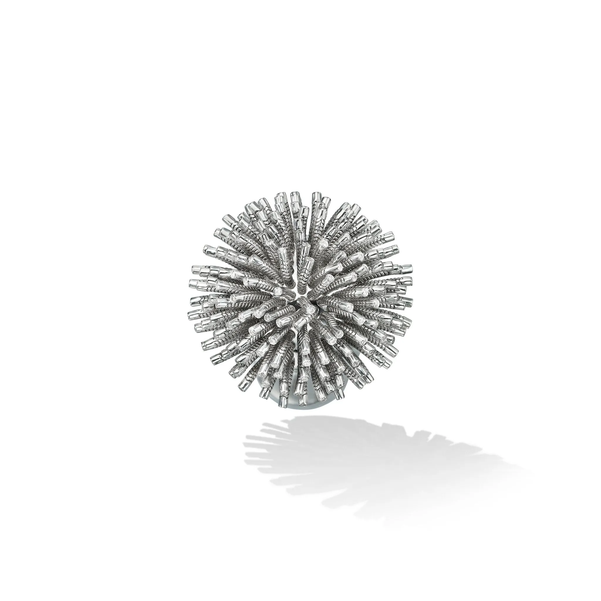 White Gold Fur Ring with White Diamonds