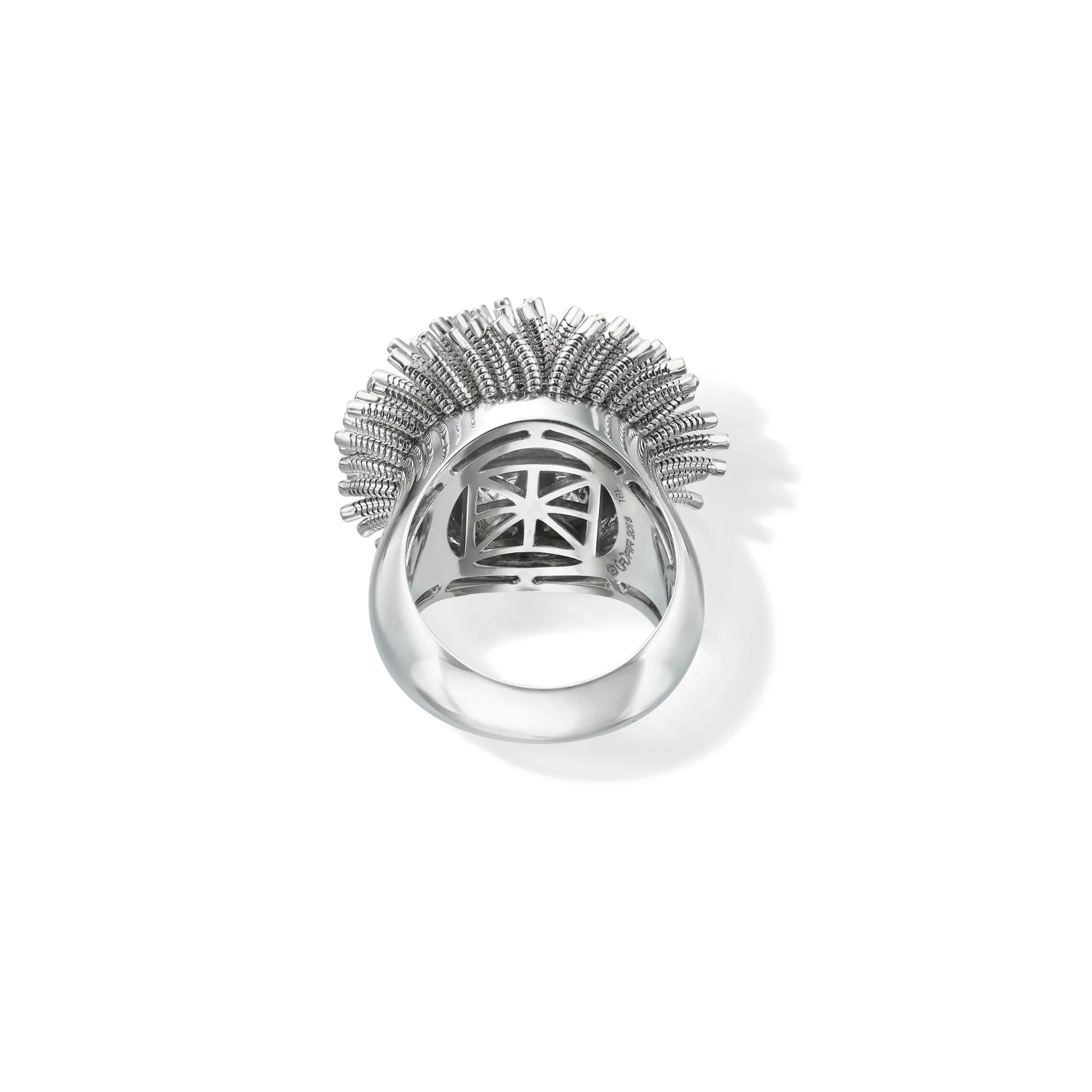 White Gold Fur Ring with White Diamonds