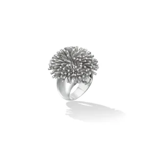 White Gold Fur Ring with White Diamonds