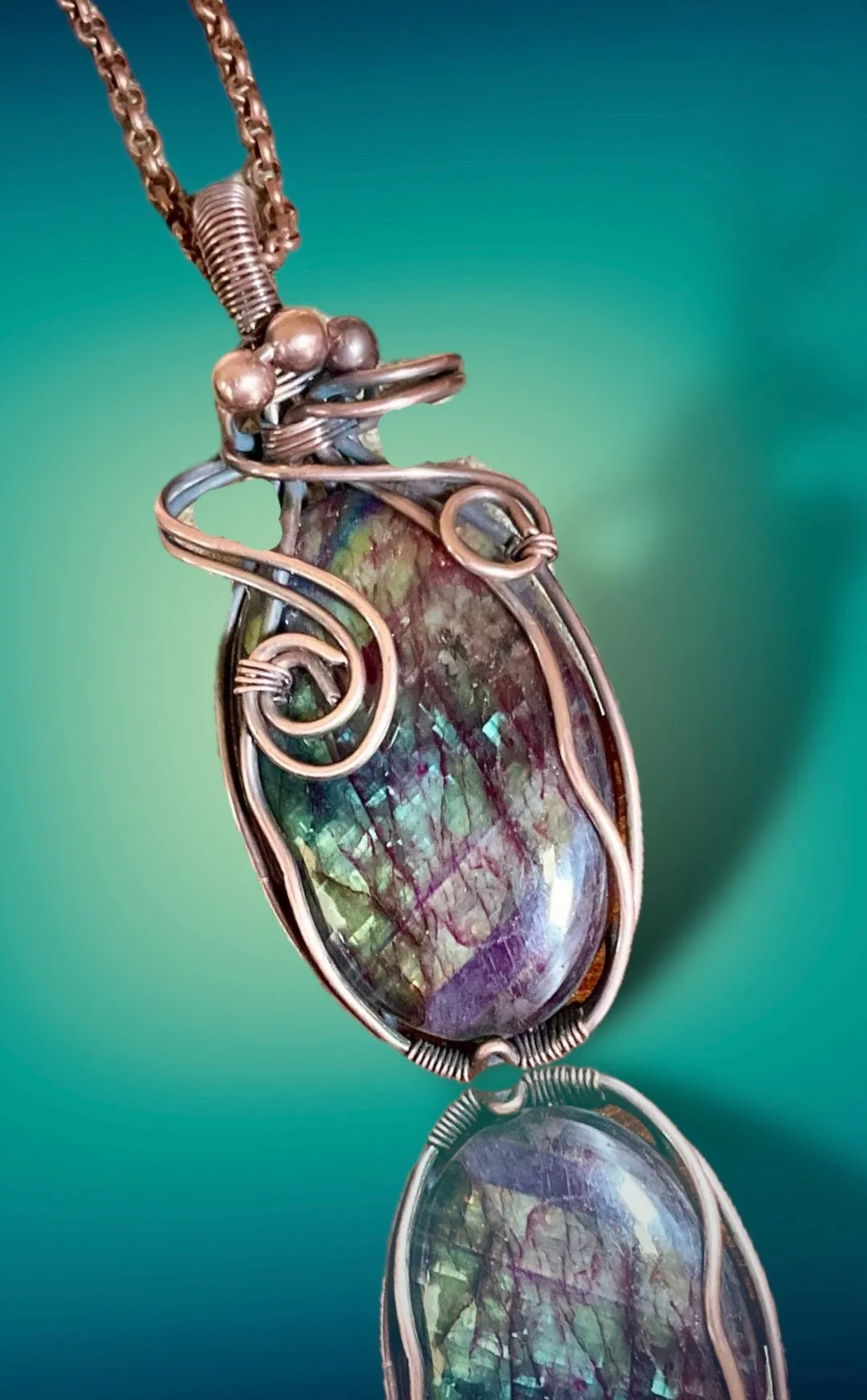 Wire Wrapped Labradorite Pendant