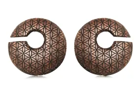 Wooden Flower of Life Ear Weights